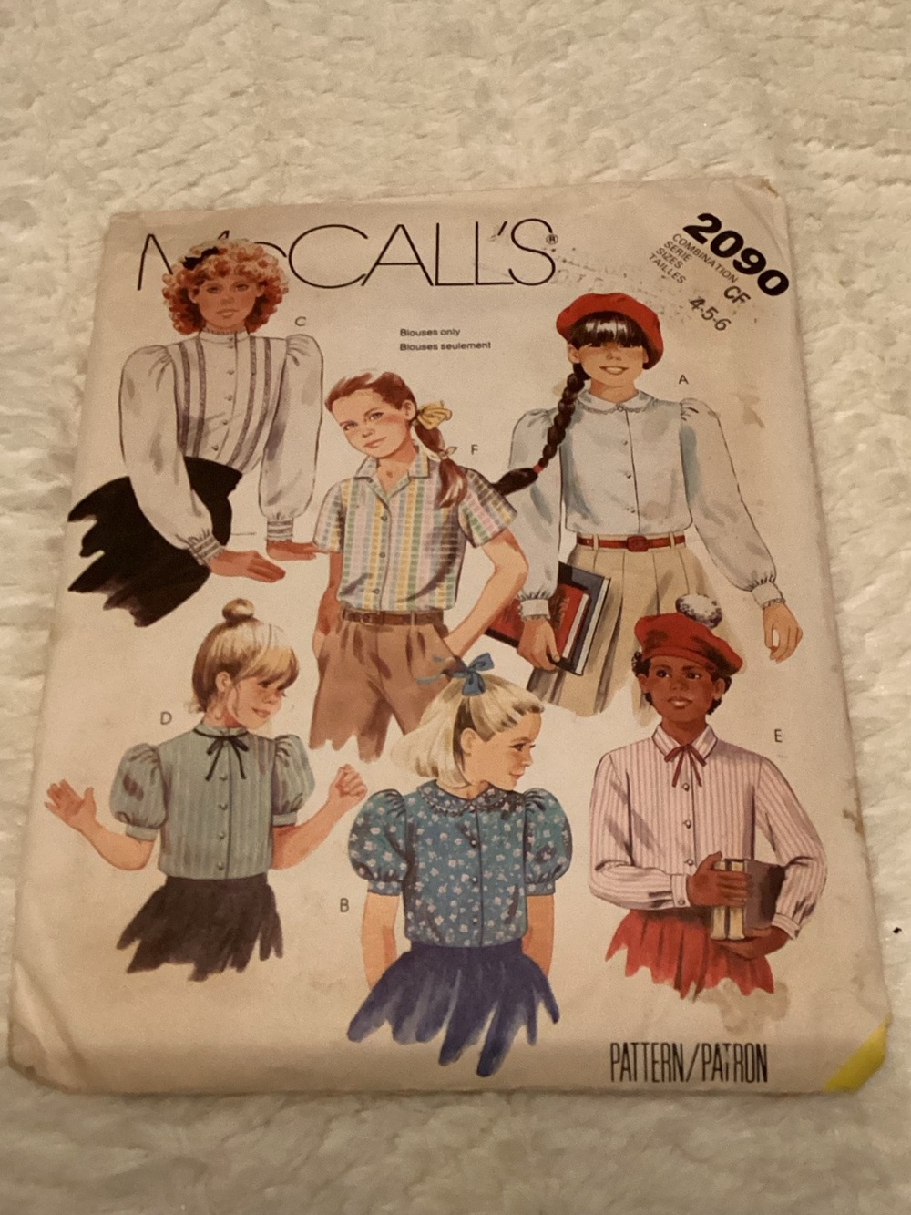 McCalls 2090 Uncut Sewing Pattern Children’s And Girls Blouse Sewing Pattern New